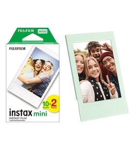 Instax Mini 12 Makine Uyumlu 20'li Film ve Yeşil Fotoğraf Çerçevesi