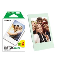 Instax Mini 12 Makine Uyumlu 20'li Film ve Yeşil Fotoğraf Çerçevesi