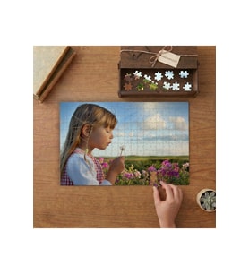 Çiçek Bahçesinde Kız Çocuğu Tasarımı 240 parça Ahşap Puzzle Ahşap Kutuda MP00647