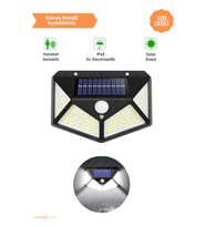 Trendpoint 100 Ledli Hareket Sensörlü Güneş Enerjili Solar Bahçe Lambası Led Şarj Olabilen