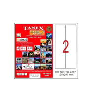 Tanex Lazer Etiket 100 Yaprak 105 x 297 Mm Lazer Yazıcı Etiketi