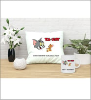 Kişiye Özel Tom and Jerry Tasarımlı Yastık ve Kupa Bardak