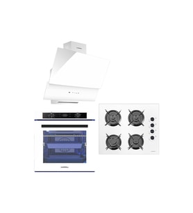 Luxell 88 Lt Platınum Beyaz Ankastre Set