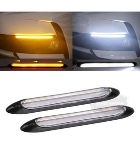 Selamlamalı Kayar Sinyalli Gündüz Farı Gündüz Ledi DRL Led Lamba Güçlü Işık 12V Sarı Beyaz 34.5 cm