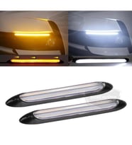 Selamlamalı Kayar Sinyalli Gündüz Farı Gündüz Ledi DRL Led Lamba Güçlü Işık 12V Sarı Beyaz 34.5 cm