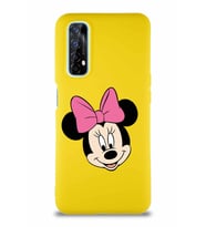 Realme 7 Soft Premier Kapak Minnie Mouse-C Tasarımlı Silikon Kılıf - Sarı (Şeffaf)