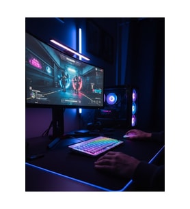 Bluetooth Destekli Aydınlatmalı Türkçe Q Klavye Mouse Seti Ergonomik Tasarım