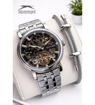 Slazenger Otomatik Seri Mehtap Ve Güneş Kadranlı İtalyan Bileklik Hediyeli Erkek Kol Saat O.2611.350