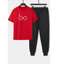 Unisex Potter Baskılı 2'li Eşofman Takımı (Kırmızı)