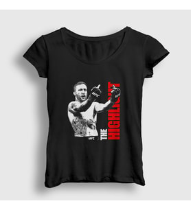 Presmono Kadın Siyah Finger Ufc Mma Justin Gaethje T-Shirt 480252tt