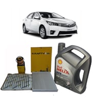 2013-2019 TOYOTA COROLLA 1.33 1.6 BENZİNLİ MOTORLAR İÇİN YAĞ BAKIM SETİ SHELL HELIX HX8 5W 30