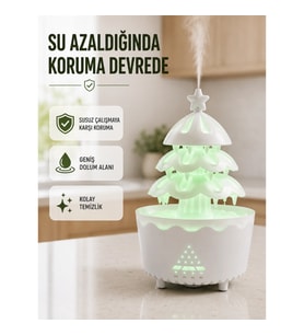 Mey İthalat® RGB Aydınlatmalı Şans Ağacı Aromaterapi Difüzörü 250 ML Hava Nemlendirici