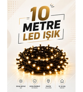 10 Metre LED Işıklı Dekoratif Parti ve Kutlama Aydınlatması