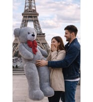 Sevgiliye Romantik Hediye: 140 cm Büyük Boy Peluş Oyuncak (Gri)