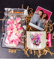 eJOYA Kişiye Özel Kupa & Kalp Candy Şeker & Fotoğraflık Hediye Kutusu 111136