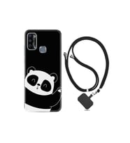 Infinix Hot 9 Play Kılıf Silikon Desen Boyun Askılı Bay Bay Panda 1784