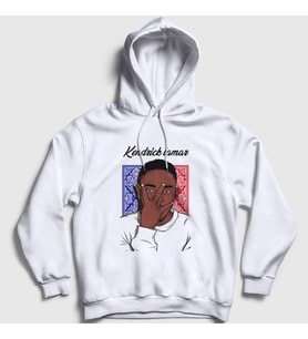 Presmono Unisex Beyaz Poster Kendrick Lamar Kapüşonlu Sweatshirt 369247tt
