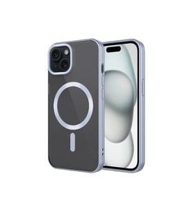 Apple iPhone 15 Plus Uyumlu Kılıf Mat Tasarımlı M-safe Wireless Şarj Özellikli Zore Mat Setro Kapak (Gümüş)