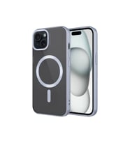 Apple iPhone 15 Plus Uyumlu Kılıf Mat Tasarımlı M-safe Wireless Şarj Özellikli Zore Mat Setro Kapak (Gümüş)