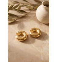 316L Çelik Gold Renk Çiftli Earcuff Küpe 5886