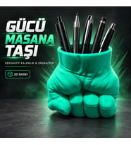 Kaslı Figür Tasarımlı 3D Baskı Dekoratif Kalemlik ve Masaüstü Organizer