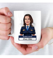 En Güzel Hostese hediye Karikatürlü ve İsimli Kupa Bardak