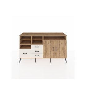 Kronos Konsol 7 Raflı 4 Çekmeceli 2 Kapaklı 176x59x99 Çam-Çam/Aytaşı