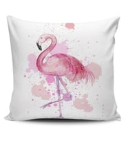 Sevimli Flamingo Dijital Baskılı Kırlent Kılıfı