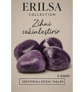 Sertifikalı Tamburlanmış Doğal Ametist Taşı Kütle (3 Adet) – 30-35 mm (Çok Renkli)