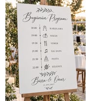 Düğün Akış Programı Panosu - Kişiye Özel MDF