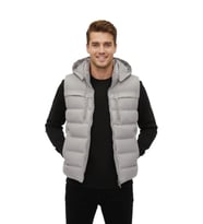 Erkek Kapüşonlu Spor Yelek 4021 BGL-ST04900 (Taş)