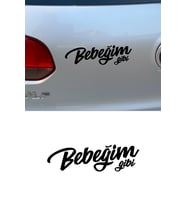 Bebeğim Gibi Araba Motorsiklet Kask Laptop Sticker 17x5 cm (Siyah)