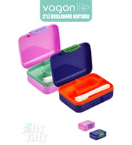 Vagonlife 2’li Beslenme Kutusu  ( Seçtiğiniz Renkte 2 Adet Gönderilir ) (Pembe-Lacivert)