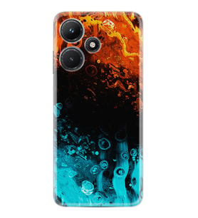 Infınix Hot 30i Kılıf Silikon Desen Özel Seri Orange Blue Color 1665