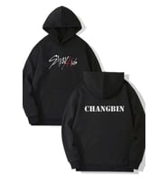 Stray Kids Changbin Ön-Arka Baskılı Kapşonlu Sweatshirt