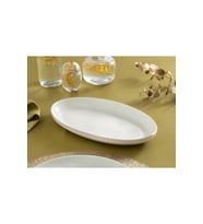 Modern Gold Porselen 2’li 30 cm Kayık Sunum ve Servis Tabağı Seti