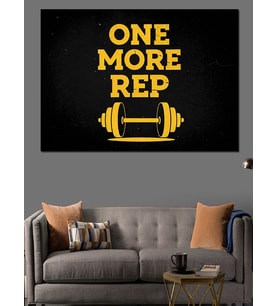 One More Rep Fitness Motivasyon Dekoratif Kanvas - Mdf Ahşap Tablo
