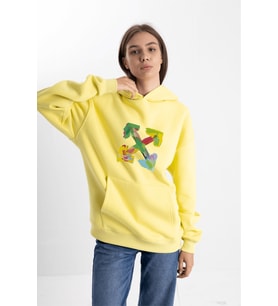 Unisex Oversize Four Kapüşonlu Sweatshirt