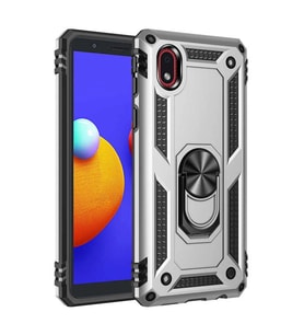 Samsung Galaxy A01 Core Kılıf Sofya Yüzüklü Silikon Kapak - Gümüş
