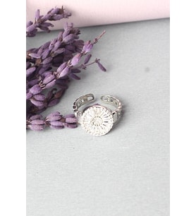 Ayarlanabilir Yüzük 925 Ayar Gümüş Silver Yuvarlak Baget Taşlı Yüzük