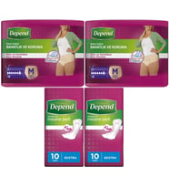 Depend Emici Külot Lohusa Pedi M- Medium - Kadın (10 Lu) + Mesane Pedi Kadın Ekstra (10 Lu) 4 Lü Set