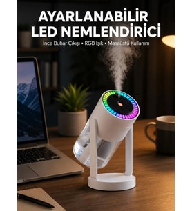 RGB Işıklı Hava Nemlendirici Ultrasonik Teknoloji ve Portatif Tasarım Yeni Nesil