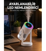 RGB Işıklı Hava Nemlendirici Ultrasonik Teknoloji ve Portatif Tasarım Yeni Nesil