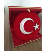 Kutulu Yuvarlak Türk Bayrağı (çap:20cm)