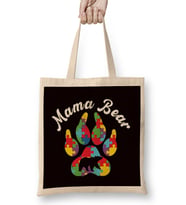 Mama Autism Bear Child Son Daughter Autistic Puzzle Ribbon Bez Çanta Uzun Saplı