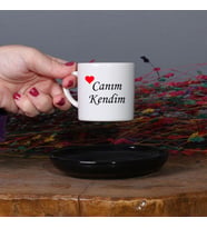 KİŞİYE ÖZEL CANIM KENDİM TASARIMLI VE İSİMLİ TÜRK KAHVESİ FİNCAN TAKIMI