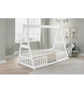 MukoToys Piramit House Montessori Karyola: Çocuğunuzun Hayallerindeki Güvenli Ev! 90x190 1. Sınıf Mdf (Doğal Beyaz)