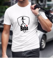 BK Home Godfather Baba Tasarımlı Beyaz T-Shirt-15
