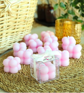 10'lu Kutulu Pembe Bubble Mum Söz, Nişan, Kına, Nikah Hediyesi
