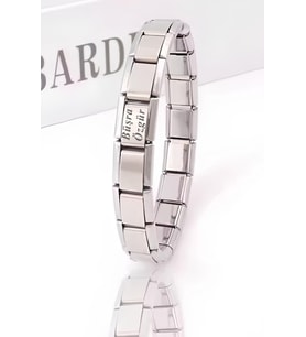 Kişiye Özel İsim Yazılı İtalyan Charm Unisex Çelik Bileklik scb62